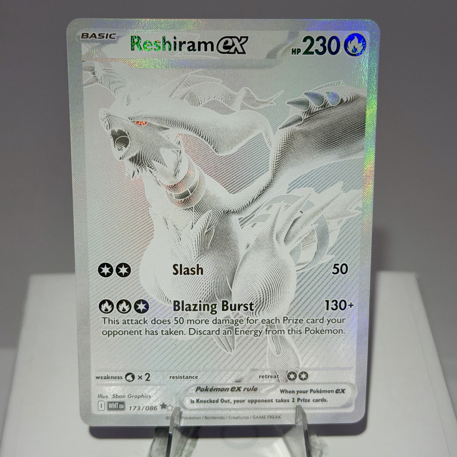 Pokémon TCG Reshiram EX White Flare Mint-Near Mint Condition Card