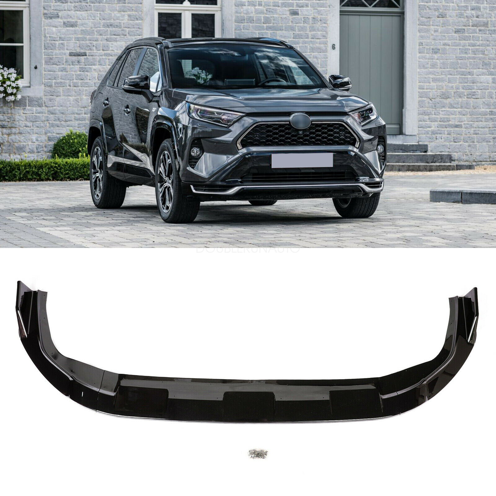 Gloss Black For Toyota RAV4 2019-2023 Front Bumper Lower Lip