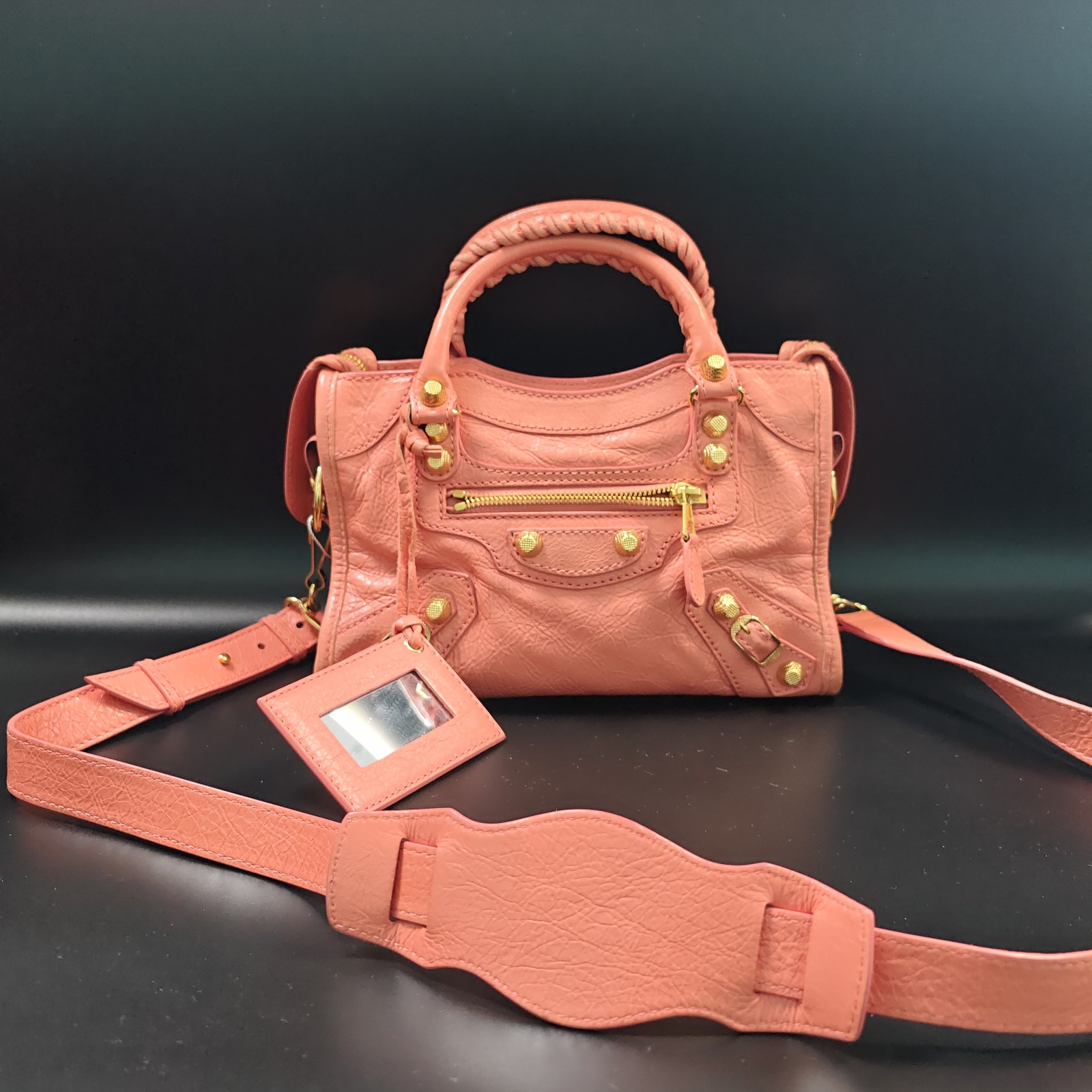 Balenciaga Classic Mini City Bag Pink Lambskin Leather Y2K Vintage