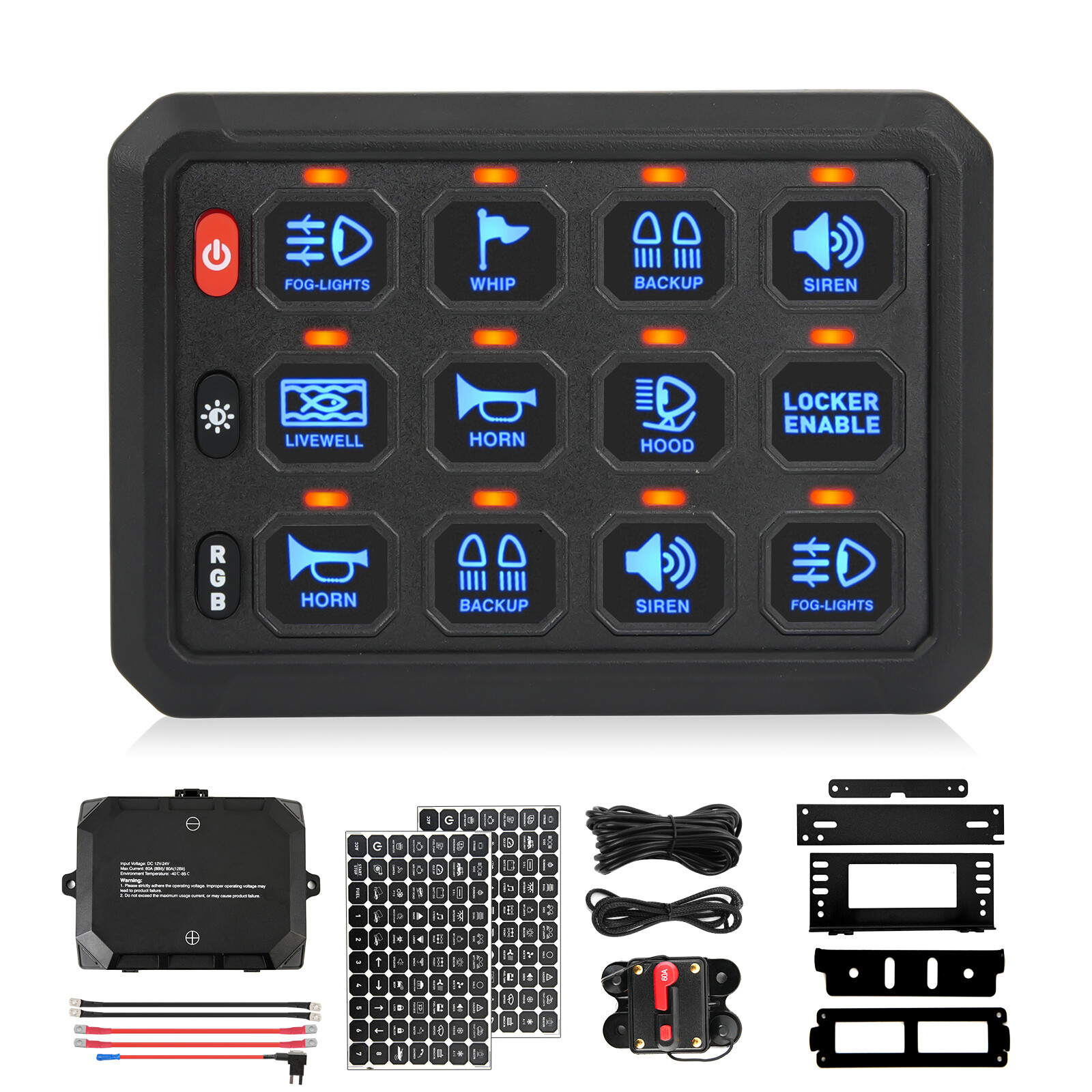 Wireless RGB Switch Panel - P1s 12 Gang ON/OFF Circuit Remote Control ...