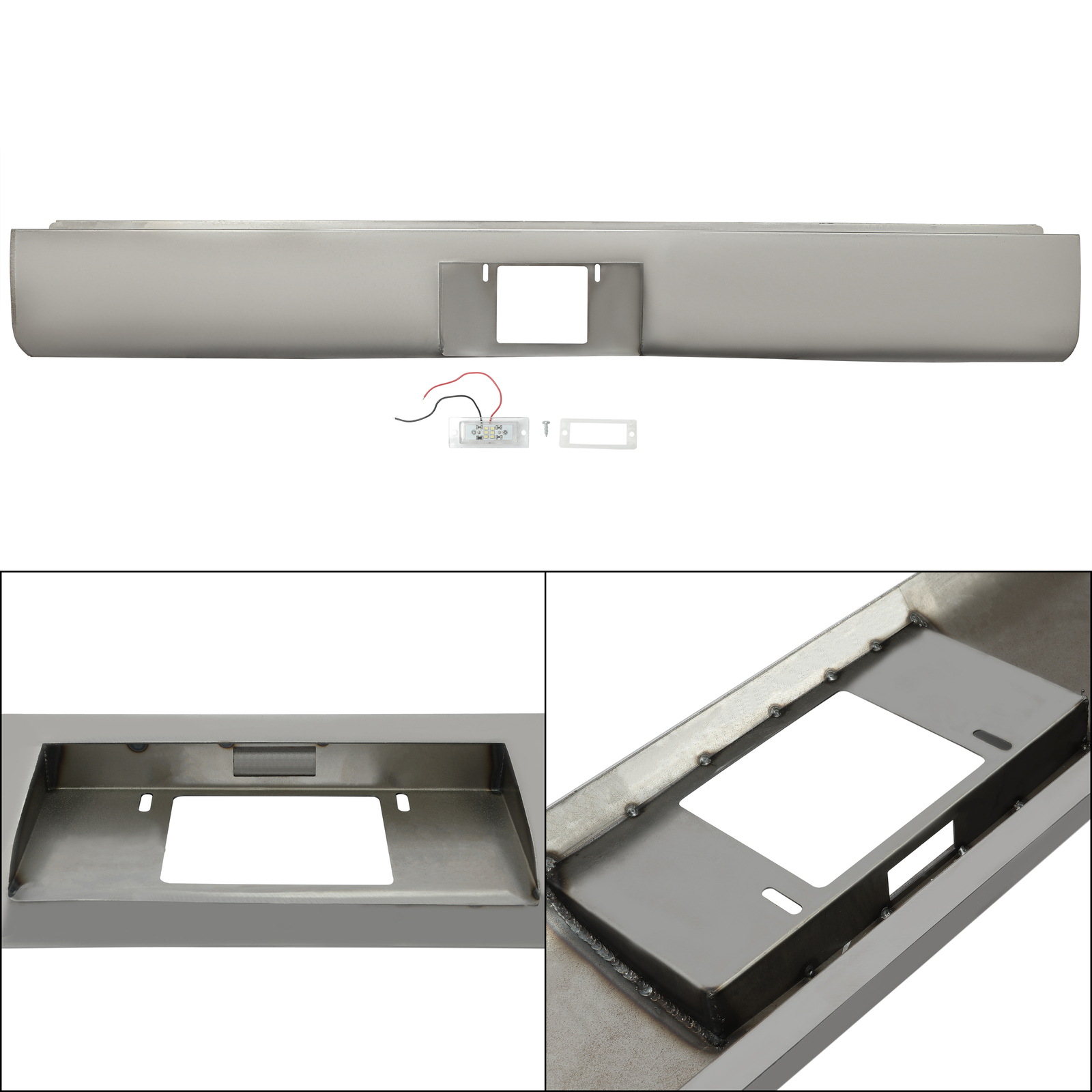 Rear Bumper Roll Pan w/license plate light For 72-93 Dodge D100
