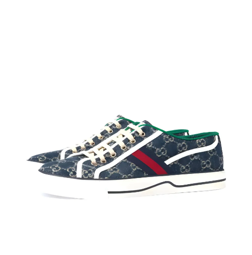 Gucci Tennis 1977 Denim Low Top Casual Sneakers Men's Blue 606111