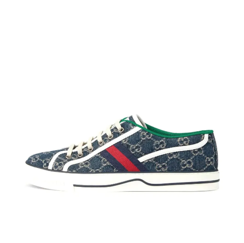 Gucci Tennis 1977 Denim Low Top Casual Sneakers Men's Blue 606111