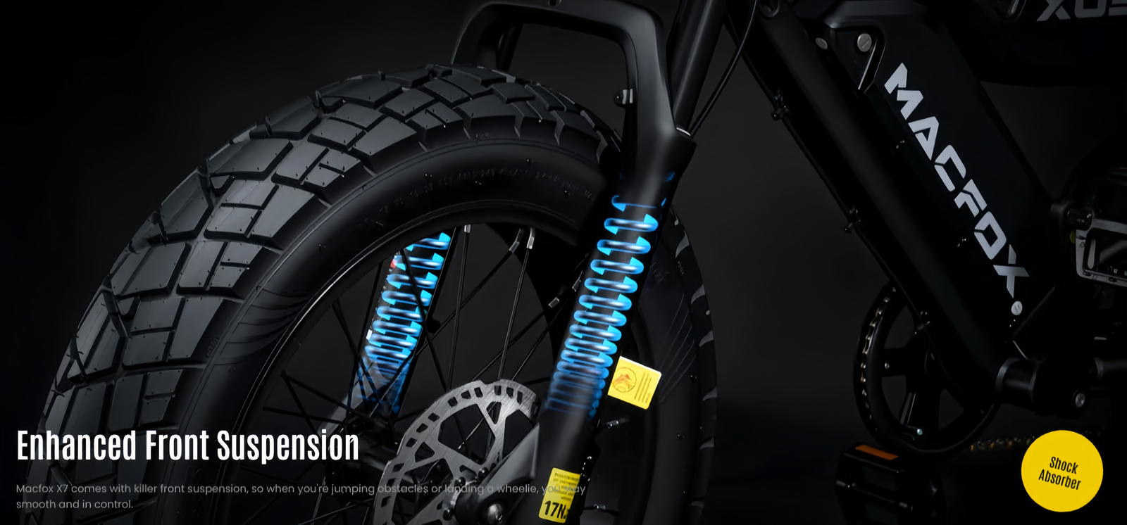 MACFOX X7 Electric Bike 750W Peak Power Top Speed 20mph 35-70miles