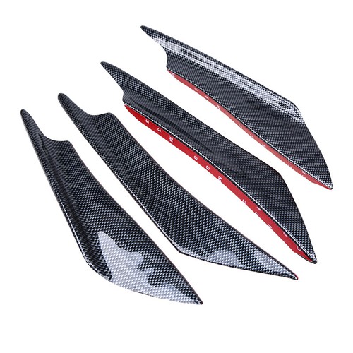 Car Bumper Splitters Universal Carbon Fiber Bumper Splitters & Canards Kit - 4 Piece JDM Style Lip Fins, Gray Carbon Fiber Car & Truck Hood Panels