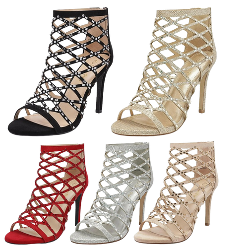 靴  PARTY Women Open Toe Back Zipper Stilettos High Heel Sandals Wedding