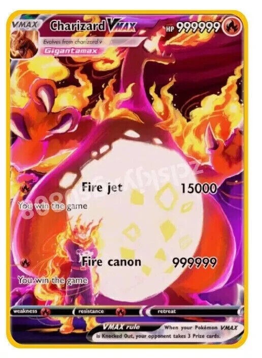 Charizard VMAX 999999point Gold Metal Pokemon Card Collectible