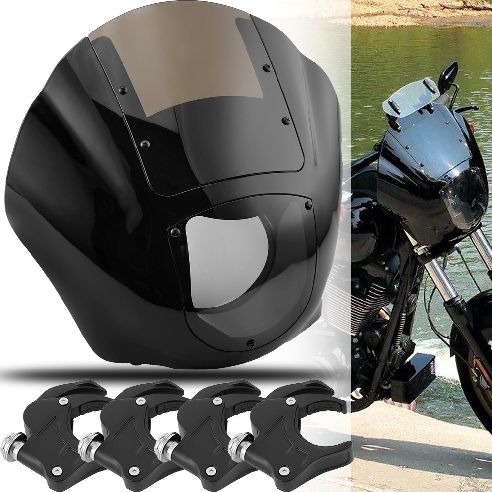 Quarter Headlight Fairing 49mm Clamps Fit For Harley Dyna Super