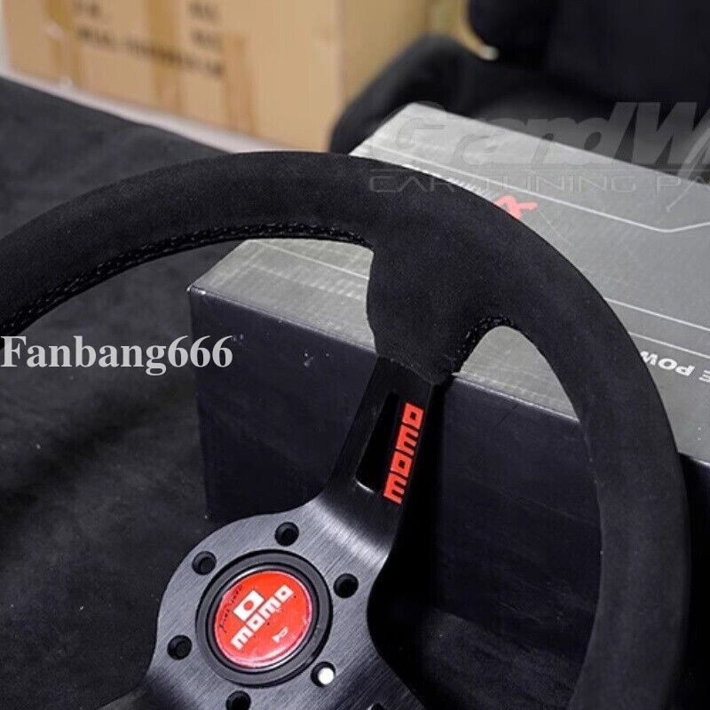 MOMO fullspeed 350mm 14' Suede Leather Deep Cone 90mm RacingSport