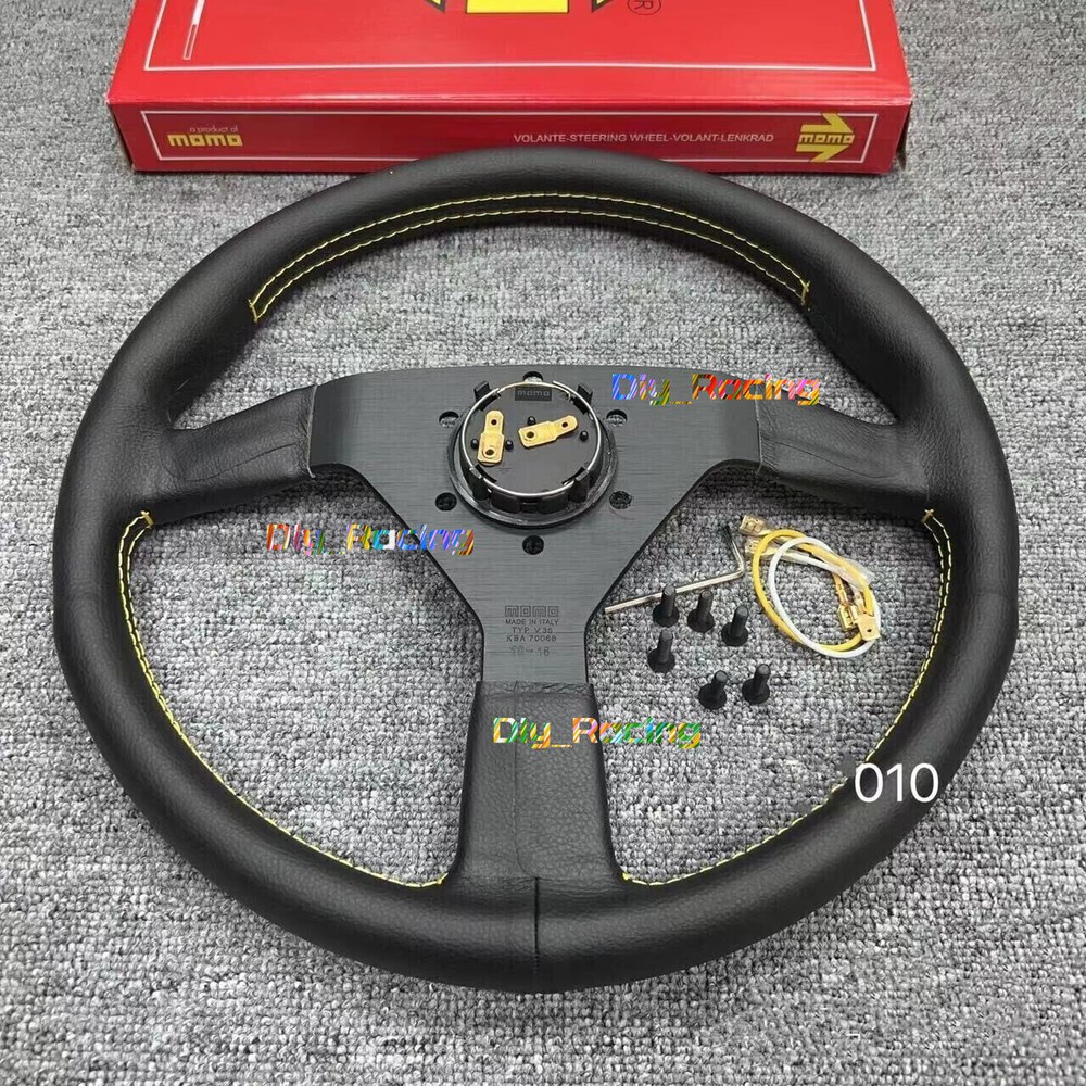 MOMO Veloce Racing V1 350mm Genuine Leather Sport Steering Wheel