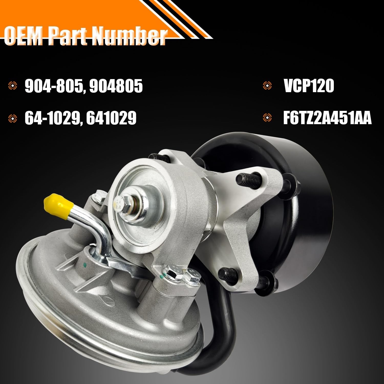 A-Premium Vacuum Pump For Ford Super Duty & E-Series 1996-2004 – Mechanically Driven, With Pulley