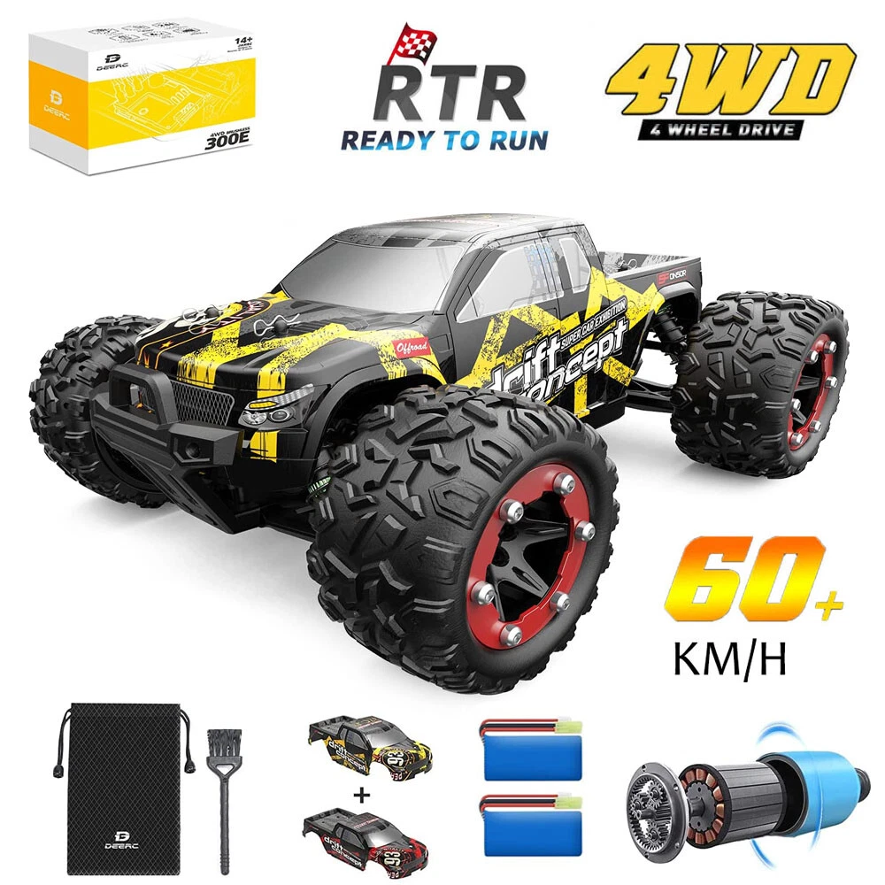 DEERC 300E Brushless 4WD RC Car 1:18 60KM/H Remote Control Monster