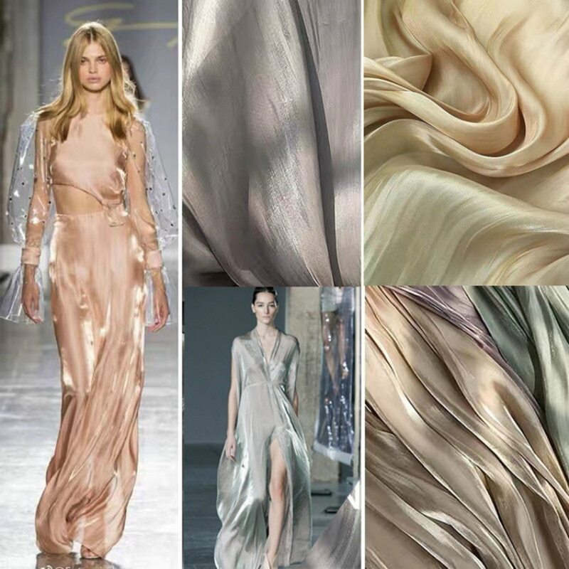 3/5/10m Silky Organza Satin Fabric Shiny Sheer Fabric Translucent For  Sewing | eBay