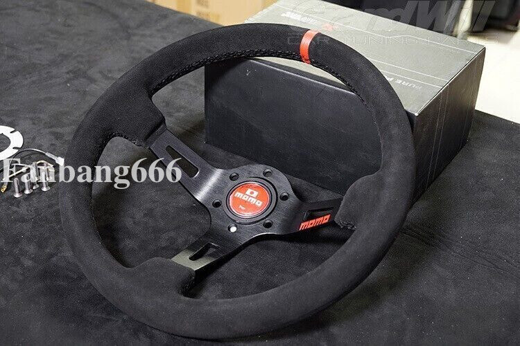 MOMO fullspead 340mm Suede Leather Deepcone Sport Steering Wheel