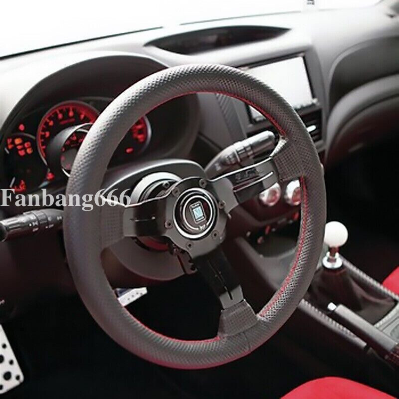 NARDI風 ステアリング 330mm NARDI 330mm 13' Punched Leather Mid-deep 5cm Gaming Racing Sport