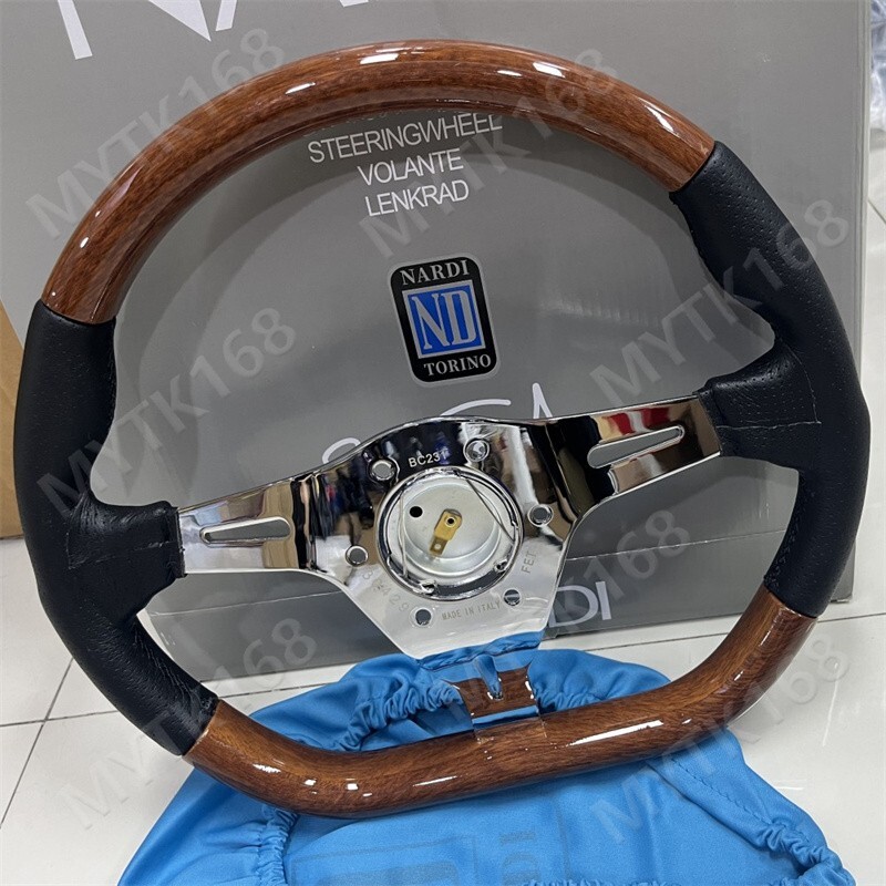14'ND Car Styling Wooden Steering Wheel Classic D Shape Racing