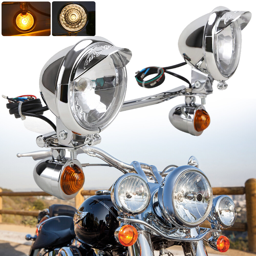 Driving Passing w/ Turn Signal Spot Light Bar Kit For Harley